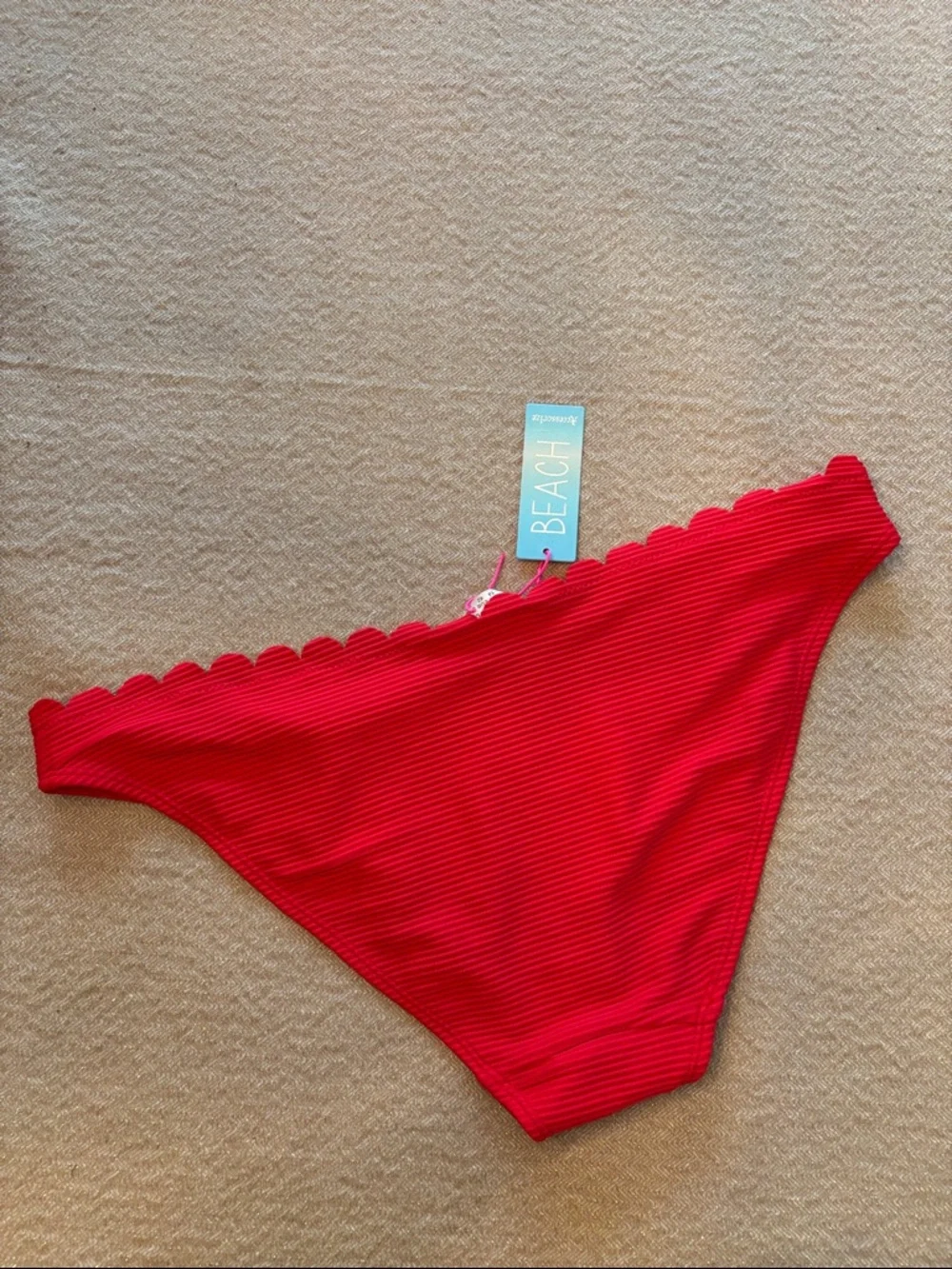 Accessorize Red Ribbed Bikini Bottom - Picture 4 of 4